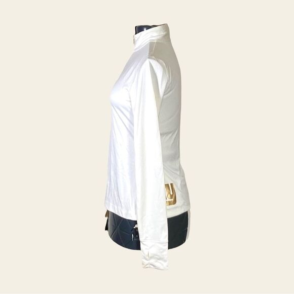 New York Giants Women’s Off White 1/4 Zip Long Sleeve Top Size Medium NFL Team A - Picture 6 of 12